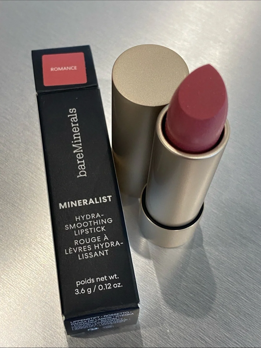 bareMinerals Mineralist Hydra-Smoothing Lipstick — Romance NIB .12 oz